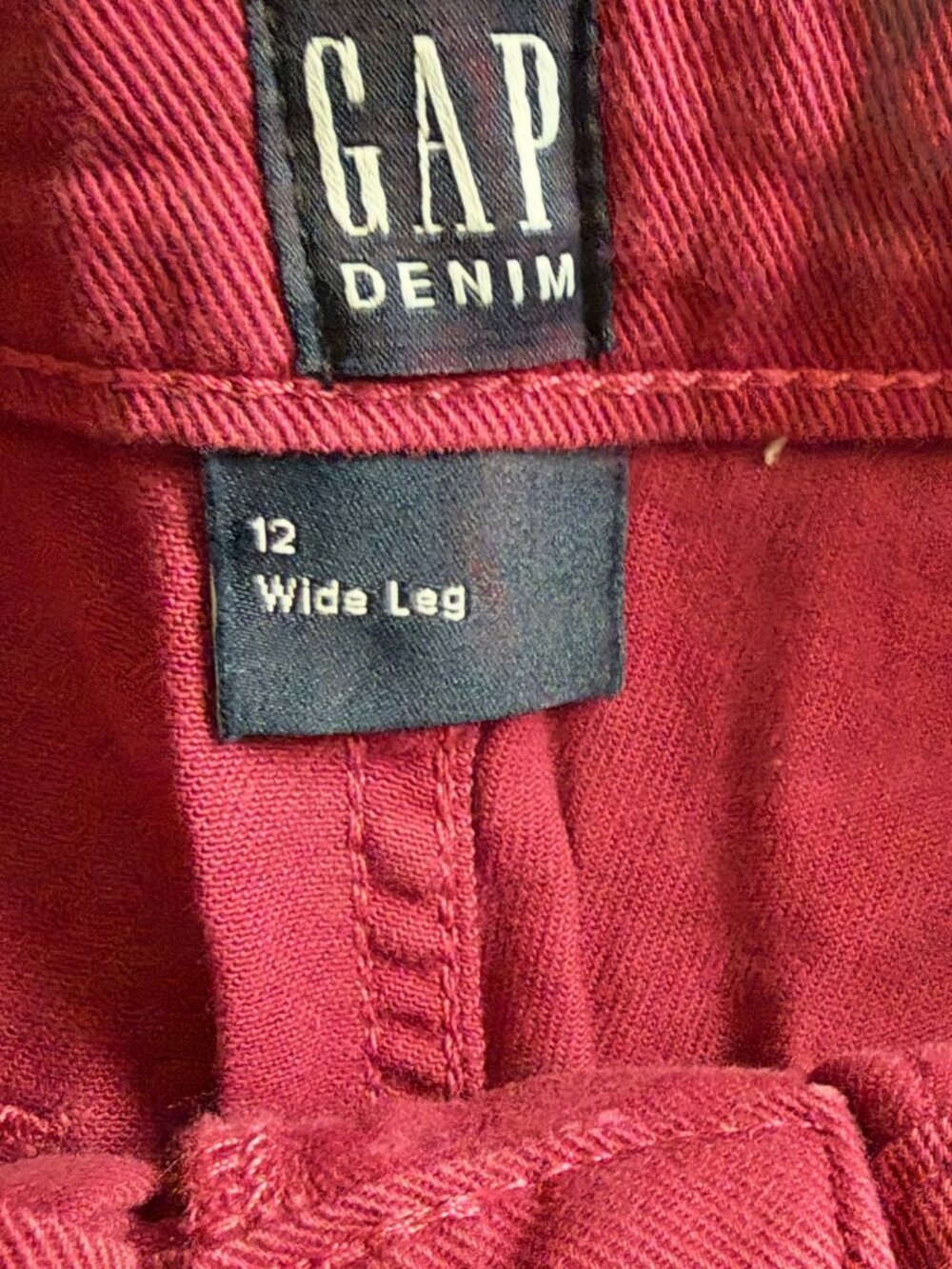 NWT Gap Girls Wide-leg High Rise Jeans Dark Pink Size 12 - Picture 5 of 6